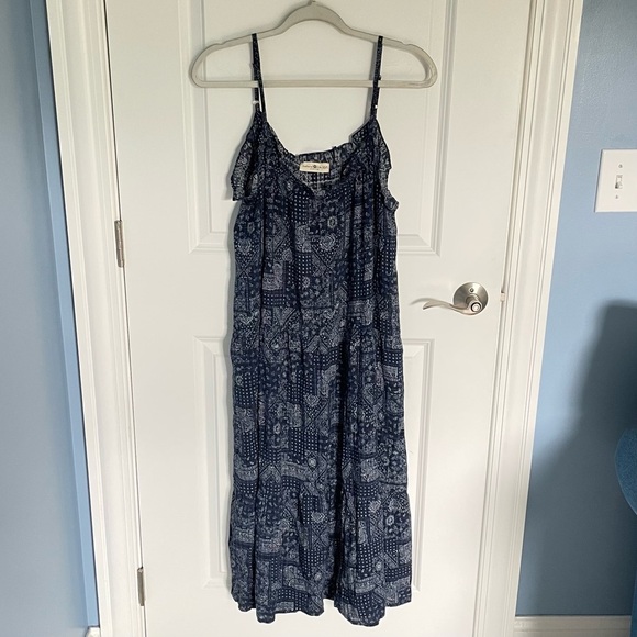 Natural Life Blue Bandana Print Spaghetti Strap Maxi Dress - 47231 - Picture 4 of 11